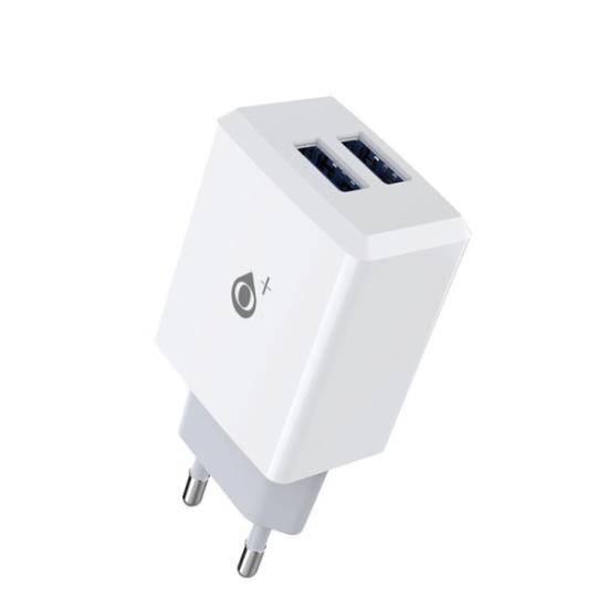 Prekės „Įkroviklis 2xUSB 220V 2,4A OnePlus BASIC baltas“ paveikslėlis