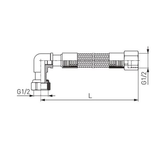 Prekės „Žarna dujoms FERRO WG2000 plieninė dengta PVC 1/2" MM 200 cm“ paveikslėlis