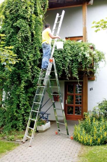 Prekės „Kopėčios aliuminės universalios 3 dalių 10 pakopų 3,00 x 6,90 m Krause Tribilo 129680“ paveikslėlis