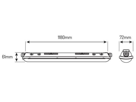 Prekės „Šviestuvas LED 40W 4K 150Lm/W 118cm IP65 TRI-PROOF“ paveikslėlis