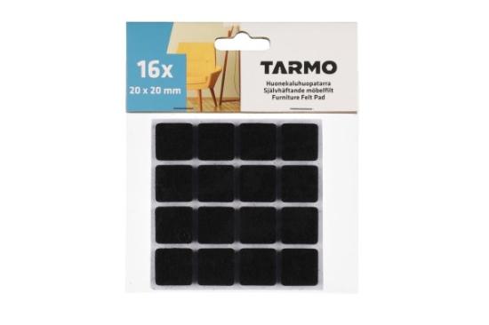 Prekės „Padukai veltiniai juodi 20x20 mm 16 vnt Tarmo“ paveikslėlis