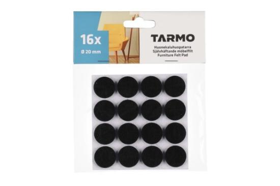Prekės „Padukai veltiniai juodi 20 mm 16 vnt Tarmo“ paveikslėlis