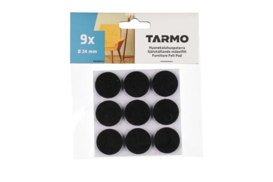 Prekės „Padukai veltiniai juodi 24 mm 9 vnt Tarmo“ paveikslėlis