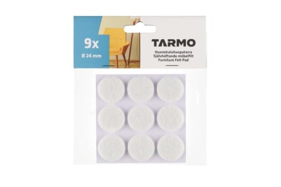 Prekės „Padukai veltiniai balti 24 mm 9 vnt Tarmo“ paveikslėlis