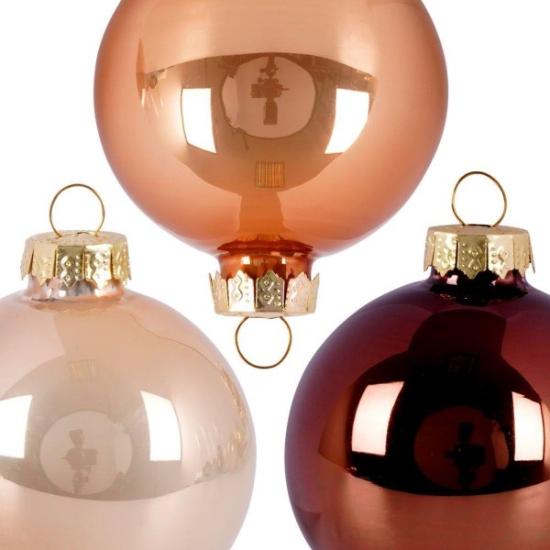 Prekės „Stikliniai eglutės žaisliukai 60mm 12vnt Amber“ paveikslėlis