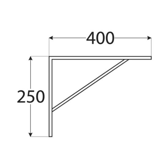 Prekės „Laikiklis lentynos 400x250x4 mm baltas WSWP400 Velano“ paveikslėlis