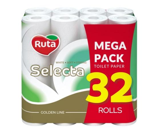 Prekės „Tualetinis popierius RUTA Selecta 32 rulonai, 3 sluoksniai“ paveikslėlis