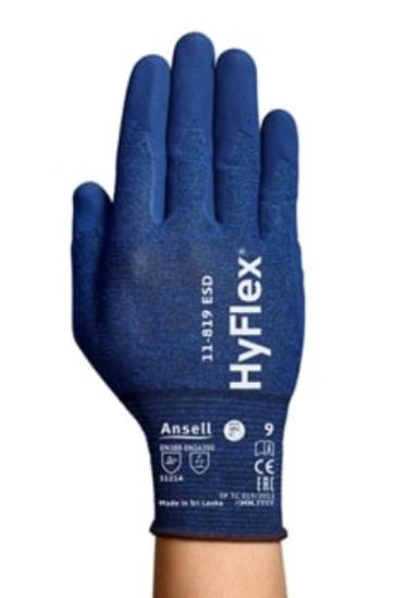 Prekės „Apsauginės pirštinės Ansell HyFlex 11-819 ESD, 11 dydis, itin plonos, nailonas, spandex, anglis. Nitrilo putų delno padengimas. Mažmeninė pakuotė“ paveikslėlis