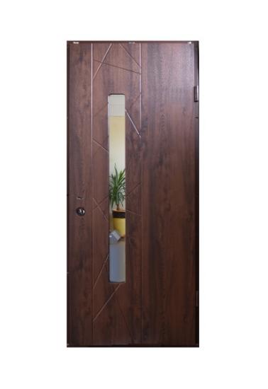 Prekės „Durys lauko MAGDA T2-129 850x2050mm su stiklu bronzinis ąžuolas, kairinės“ paveikslėlis