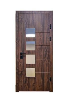 Prekės „Durys lauko MAGDA T2-128 950x2050mm su stiklu, kairinės, bronzinis ąžuolas“ paveikslėlis