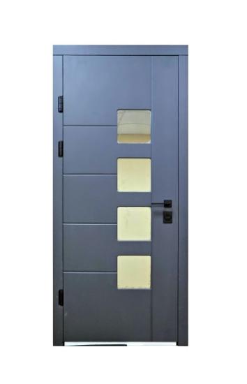 Prekės „Durys lauko MAGDA T2-128 950x2050mm su stiklu,dešininės, grafitas“ paveikslėlis