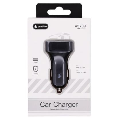 Prekės „Įkroviklis auto 2xUSB 2,4A OnePlus juodas“ paveikslėlis