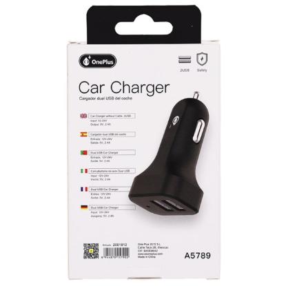 Prekės „Įkroviklis auto 2xUSB 2,4A OnePlus juodas“ paveikslėlis