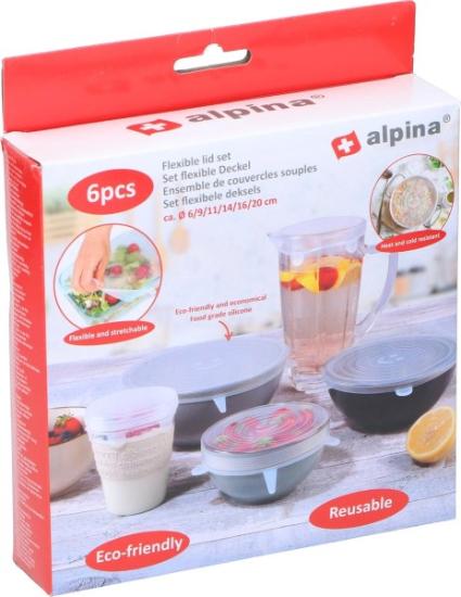 Prekės „Dangteliai silikoniniai maistui 6vnt Alpina“ paveikslėlis