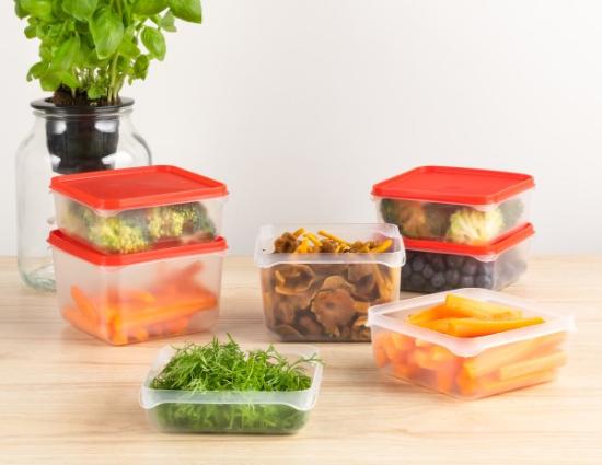 Prekės „Plastikinių indelių rinkinys 4x0,9l Marjukka“ paveikslėlis