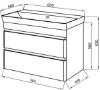 Prekės „Spintelės ir praustuvo komplektas VIVACE TNB-2D60 cm. balta spalva“ paveikslėlis