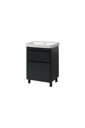 Prekės „Spintelės ir praustuvo komplektas VIVACE TNB-2D 60 cm antracito spalva“ paveikslėlis