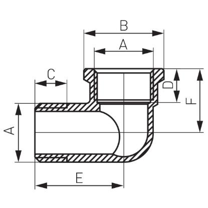 Prekės „Alkūnė bronzinė 3/4'' v/i“ paveikslėlis