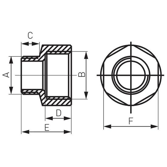 Prekės „Perėjimas bronzinis 3/8"-1/2" i/v“ paveikslėlis