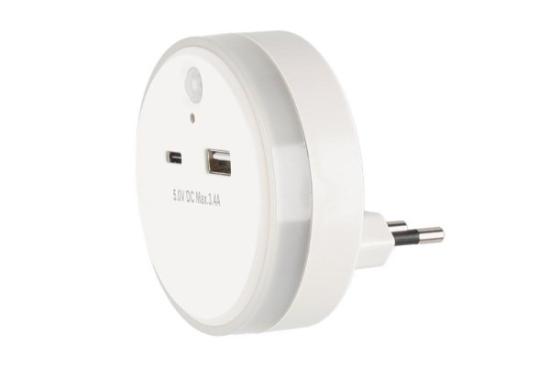 Prekės „Šviestuvas naktinis/USB pakrovėjas Tarmo“ paveikslėlis