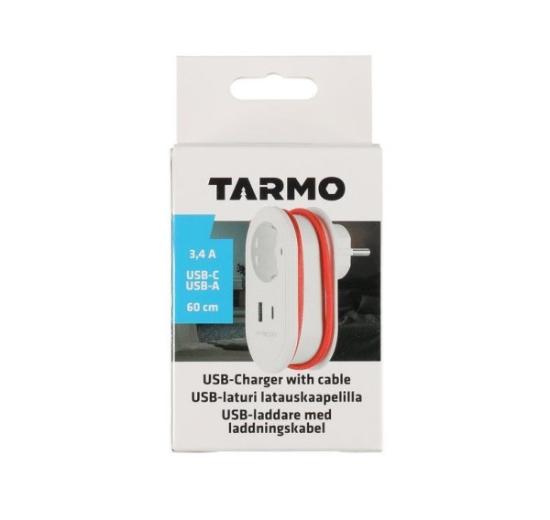 Prekės „Įkroviklis USB su laidu 3,4A Tarmo“ paveikslėlis