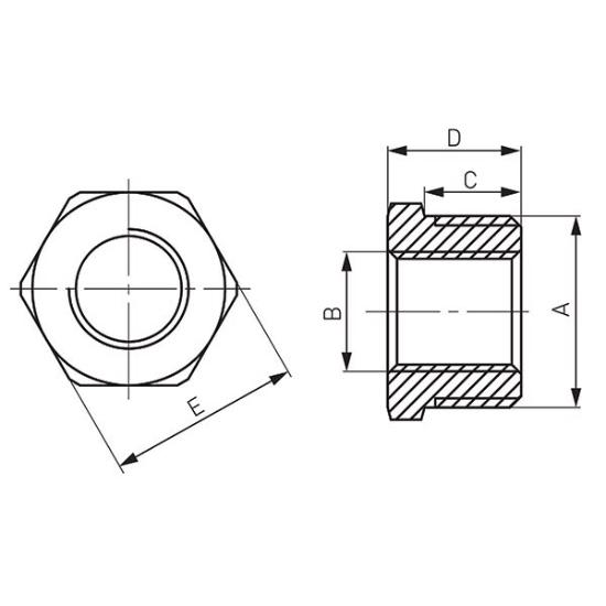 Prekės „Redukcija bronzinė chromuota 3/4''x1/2"“ paveikslėlis