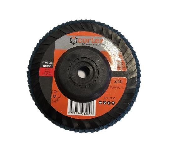 Prekės „Diskas lapelinis 125 mm P40 M14 metalui lenktas Cortex“ paveikslėlis