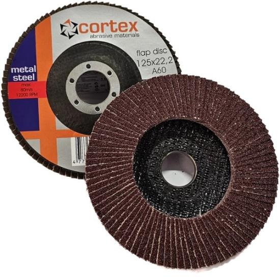 Prekės „Diskas lapelinis 125x22,2 mm P60 metalui lygus AIO Cortex“ paveikslėlis