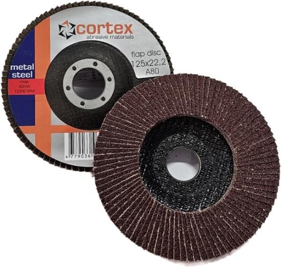 Prekės „Diskas lapelinis 125x22,2 mm P80 metalui lygus AIO Cortex“ paveikslėlis
