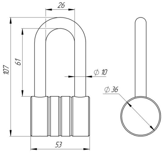 Prekės „Spyna pakabinama ZN-S-55-D 3r Aspect“ paveikslėlis