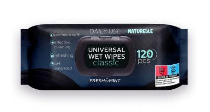 Prekės „Servetėlės drėgnos NATURELLE Classic 120 pakuotėje.“ paveikslėlis