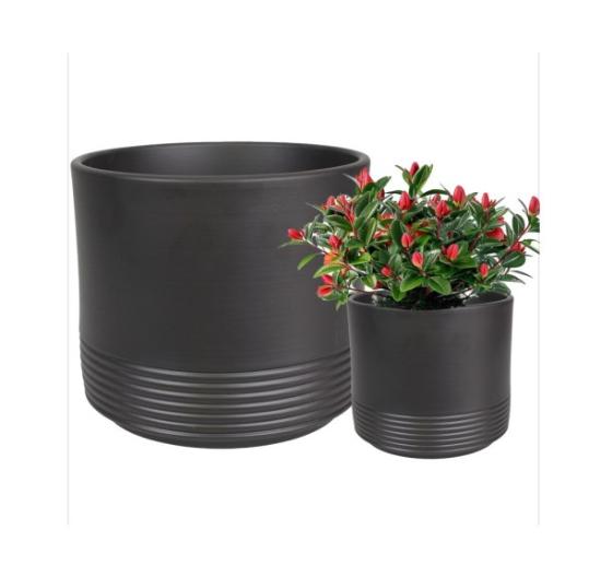 Prekės „Vazonas antracitas 20 cm Rille 992 CERMAX“ paveikslėlis