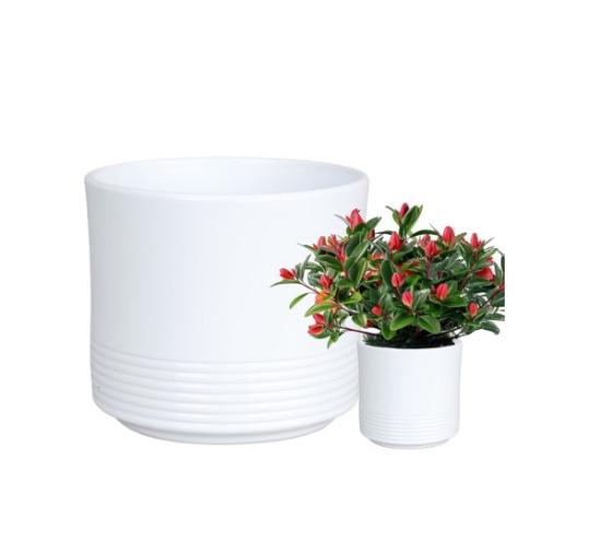Prekės „Vazonas matinis baltas 32 cm Rille 992 CERMAX“ paveikslėlis