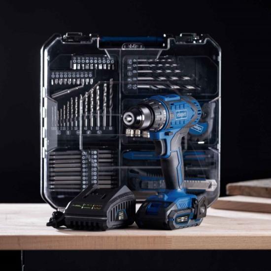 Prekės „Suktuvas akumuliatorinis 20 V 1x2,0 Ah su 74 priedais C-DTB74/1-X Scheppach 5909315900“ paveikslėlis