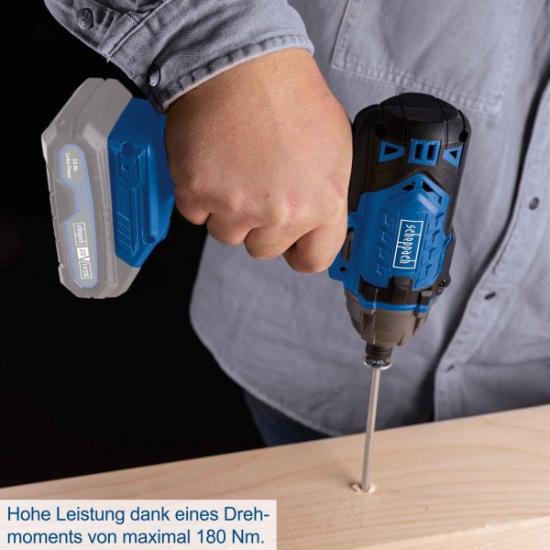 Prekės „Suktuvas akumuliatorinis smūginis 20 V 1/4" be akumuliatoriaus C-ID180-X Scheppach 5909245900“ paveikslėlis