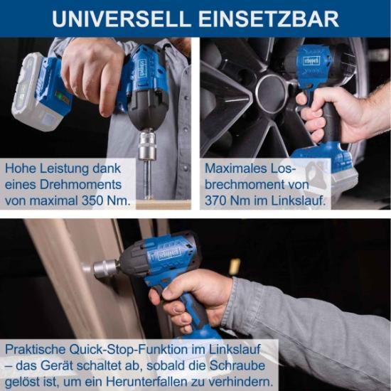 Prekės „Veržliasukis akumuliatorinis 20 V 1/2" be akumuliatoriaus BC-IW350-X Scheppach 5909246900“ paveikslėlis