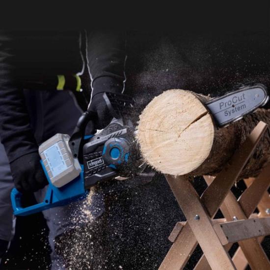 Prekės „Grandininis pjūklas BC-CS355Duo-X 2x20V, korpusas, Scheppach“ paveikslėlis