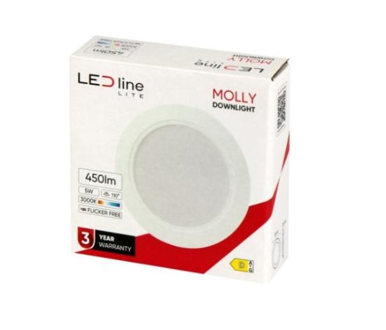 Prekės „Įmontuojamas apvalus LED šviestuvas, 5W, 500Lm, neutraliai balta 4000K, MOLLY, LED line LITE
“ paveikslėlis