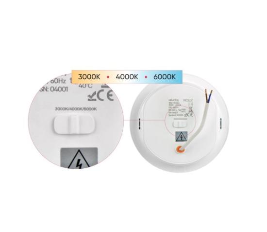 Prekės „Įmontuojamas apvalus LED šviestuvas, 5W, 450Lm, šiltai balta 3000K, MOLLY, LED line LITE“ paveikslėlis