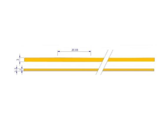 Prekės „LED juosta 12V 7W/1m, COB NANO 384 LED/m, 665Lm, šiltai balta 3000K“ paveikslėlis