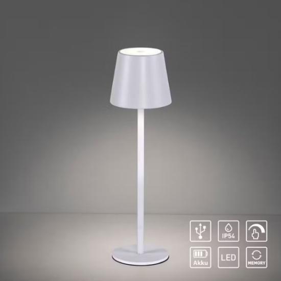 Prekės „Įkraunamas LED stalinis šviestuvas, 3.5W, 400lm, šiltai balta 3000K, baltos spalvos“ paveikslėlis