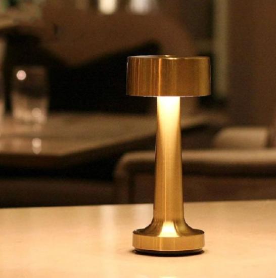Prekės „Įkraunamas, stalinis LED šviestuvas RIWIA, 1W, 120lm, CCT, auksinės spalvos“ paveikslėlis