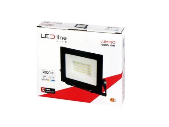 Prekės „Lauko šviestuvas LED 30W neutraliai balta 230Vac, 3000lm, IP65, juodas, LUMINO, LED LINE“ paveikslėlis