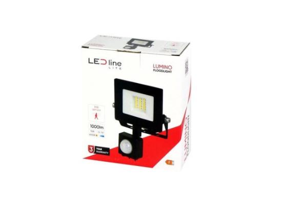Prekės „Lauko šviestuvas su judesio davikliu LED 10W neutraliai balta 230Vac, 1000lm, IP44, juodas, LUMINO, LED LINE“ paveikslėlis