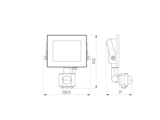 Prekės „Lauko šviestuvas su judesio davikliu LED 20W neutraliai balta 230Vac, 2000lm, IP44, juodas, LUMINO, LED LINE“ paveikslėlis