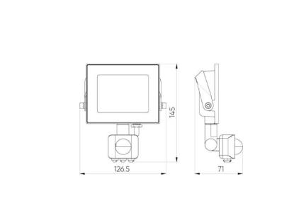 Prekės „Lauko šviestuvas su judesio davikliu LED 20W neutraliai balta 230Vac, 2000lm, IP44, juodas, LUMINO, LED LINE“ paveikslėlis