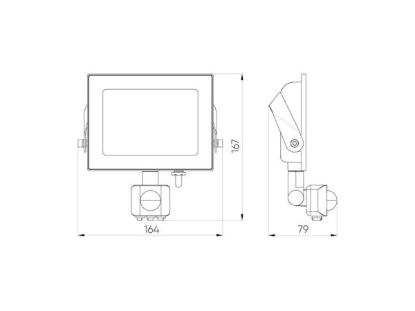 Prekės „Lauko šviestuvas su judesio davikliu LED 50W neutraliai balta 230Vac, 5000lm, IP44, juodas, LUMINO, LED LINE“ paveikslėlis