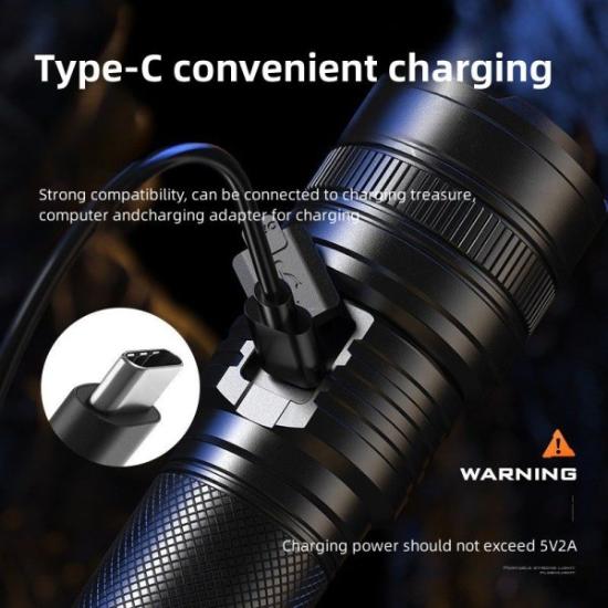 Prekės „Žibintuvėlis Y26, 816lm, 15W, įkraunamas USB C, 1x 26650 3700mAh, IP43“ paveikslėlis