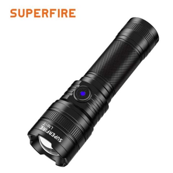Prekės „Žibintuvėlis L16-X, 400lm, fokusuojamas, įkraunamas USB C, 2x 18650 3400mAh, IP43“ paveikslėlis