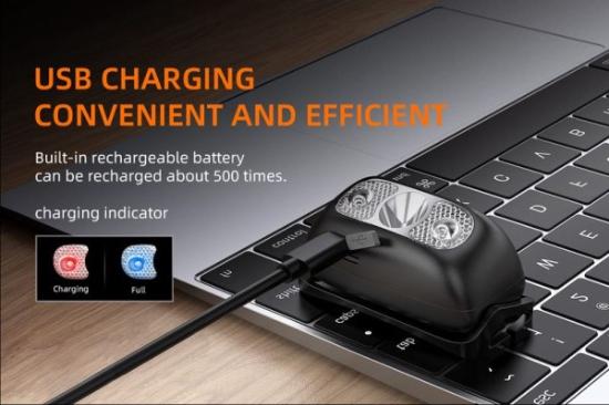 Prekės „Žibintuvėlis ant galvos, įkraunamas micro USB, 2W, 110lm, 500mAh“ paveikslėlis